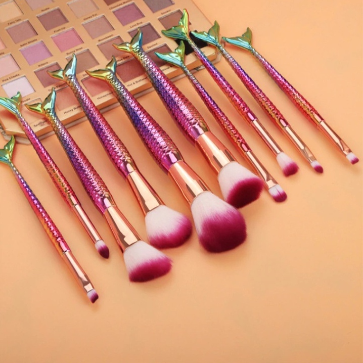 ZESTAW PĘDZLI DO MAKIJAŻU SYRENKA 10SZT KOLOR Kod producenta XA137